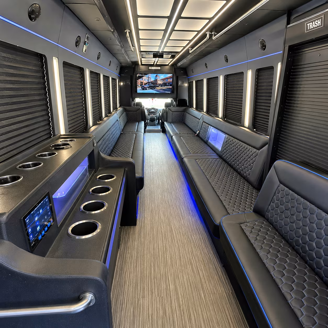 Huntington Beach Concert & Music Festival Transportation party bus interior