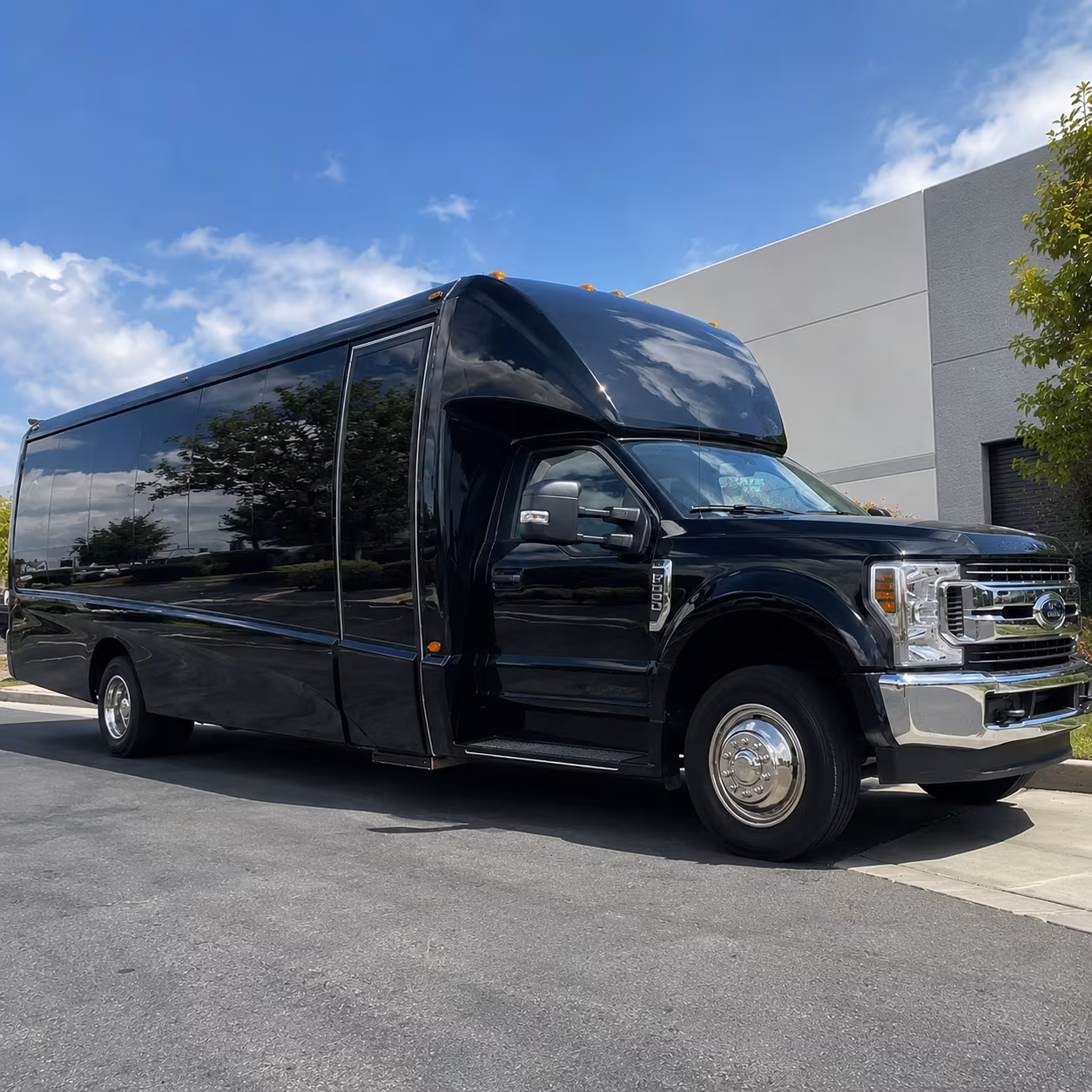 Huntington Beach Corporate Transportation party bus exterior