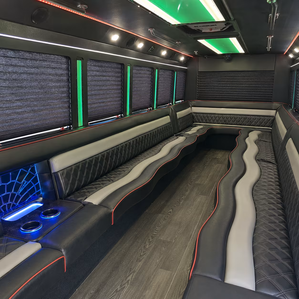 Huntington Beach Private Event Transportation party bus exterior