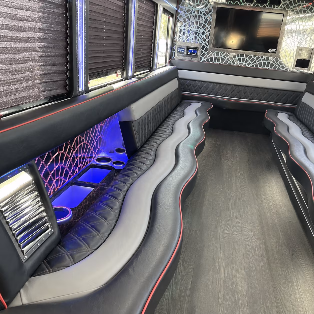 Huntington Beach Private Event Transportation party bus exterior