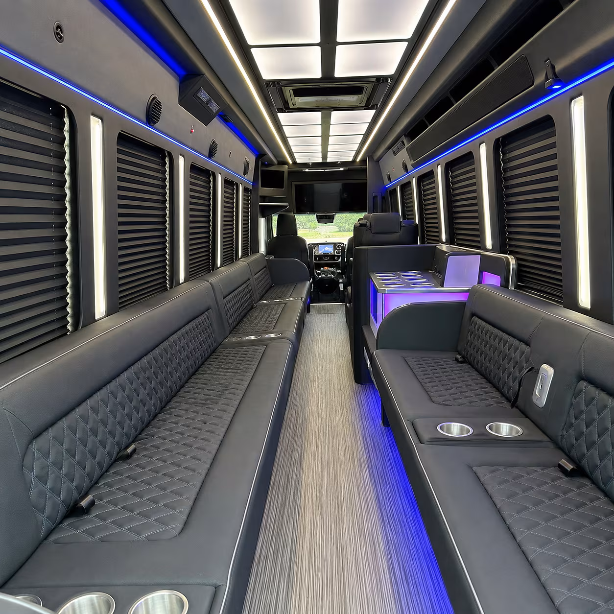 Huntington Beach Prom & Homecoming Transportation party bus interior