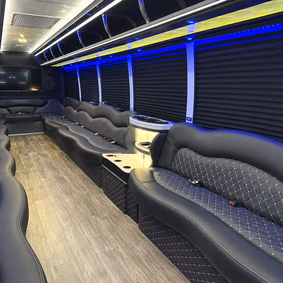 Huntington Beach Prom & Homecoming Transportation party bus interior