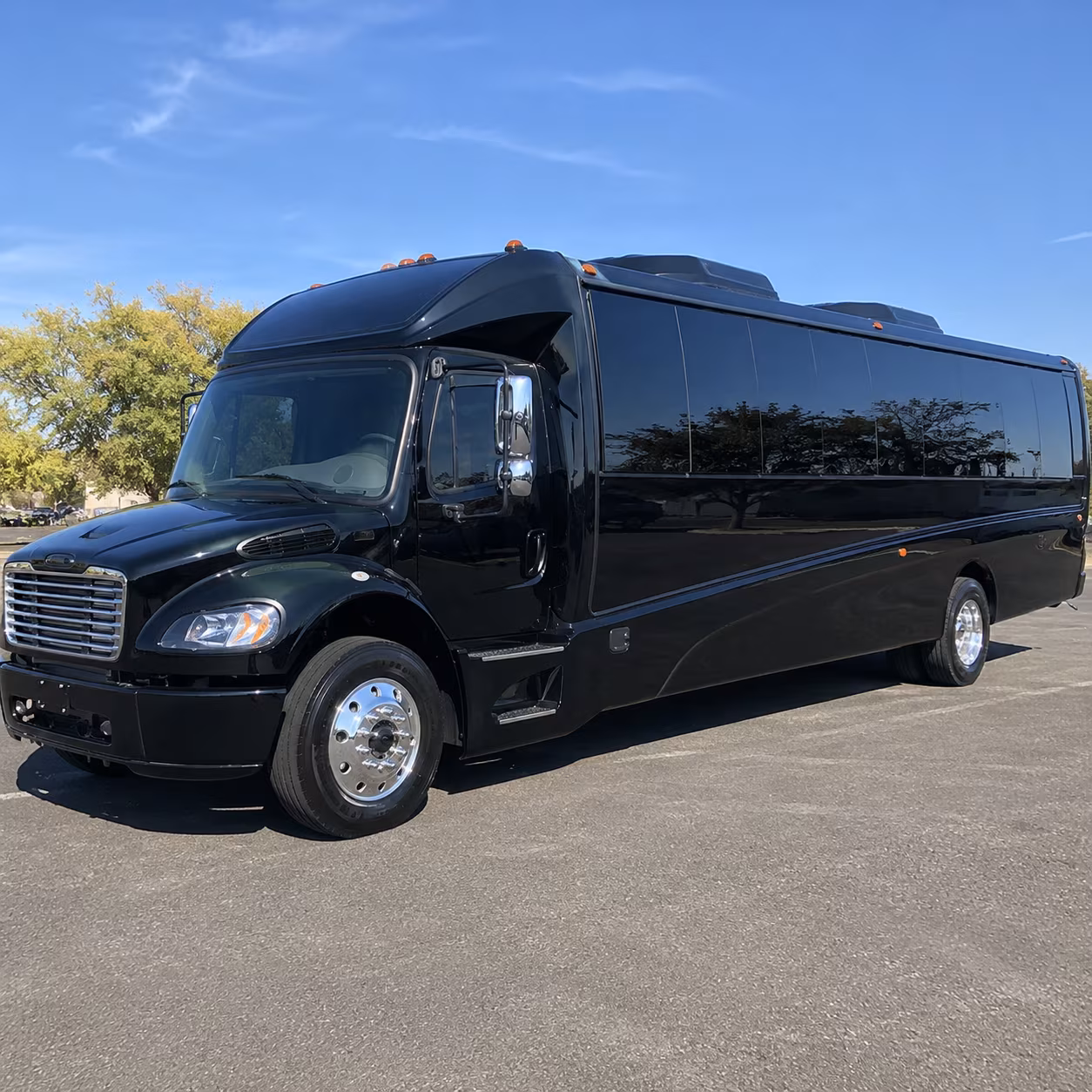 Huntington Beach School Event Transportation party bus exterior