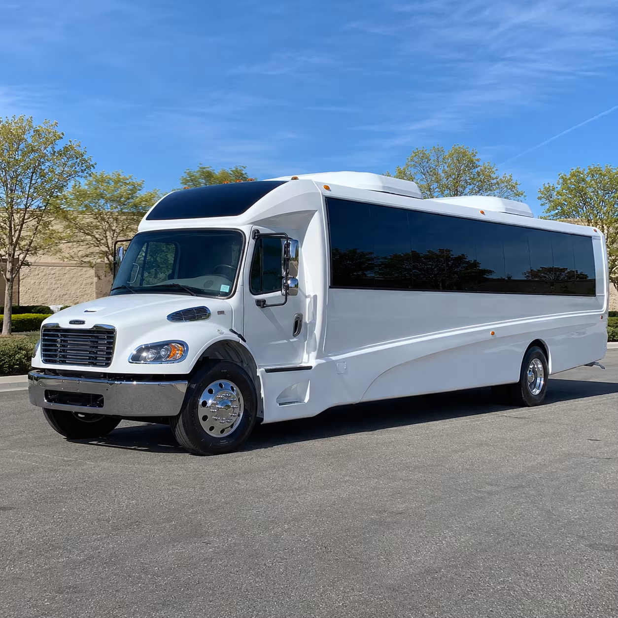 Huntington Beach School Event Transportation party bus exterior