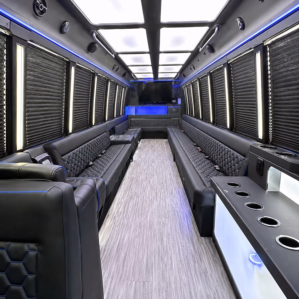 Huntington Beach Sporting Event Transportation party bus interior