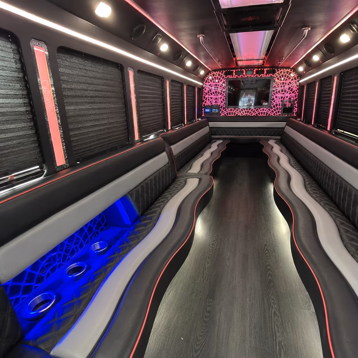 Huntington Beach Wedding Transportation party bus exterior