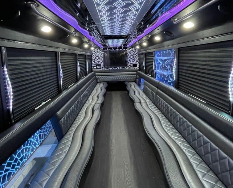 Anaheim 30 Passenger Party Bus White Interior